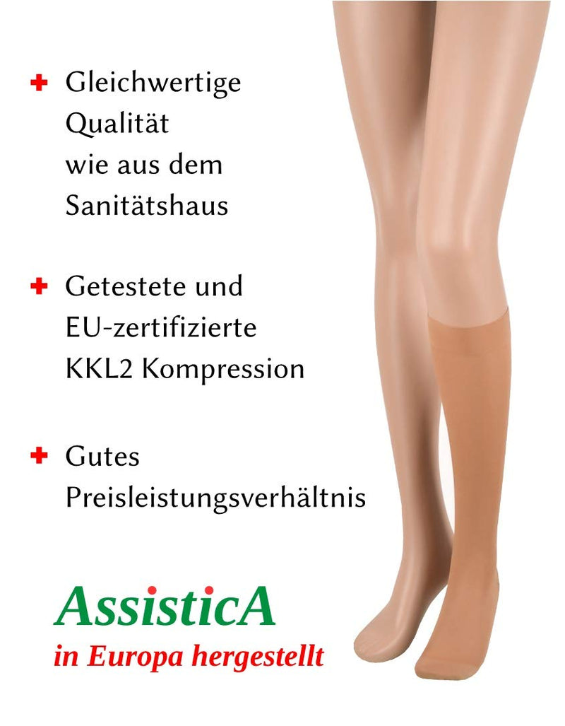 23-32 Mmhg Assistica Medical Compression Stockings, Class 2, Replacement Stockings/Alternative To Orthopedic Stockings From The Medical Shop, Knee Socks With Lace (158-170 Cm/Medium, Beige) - NewNest Australia