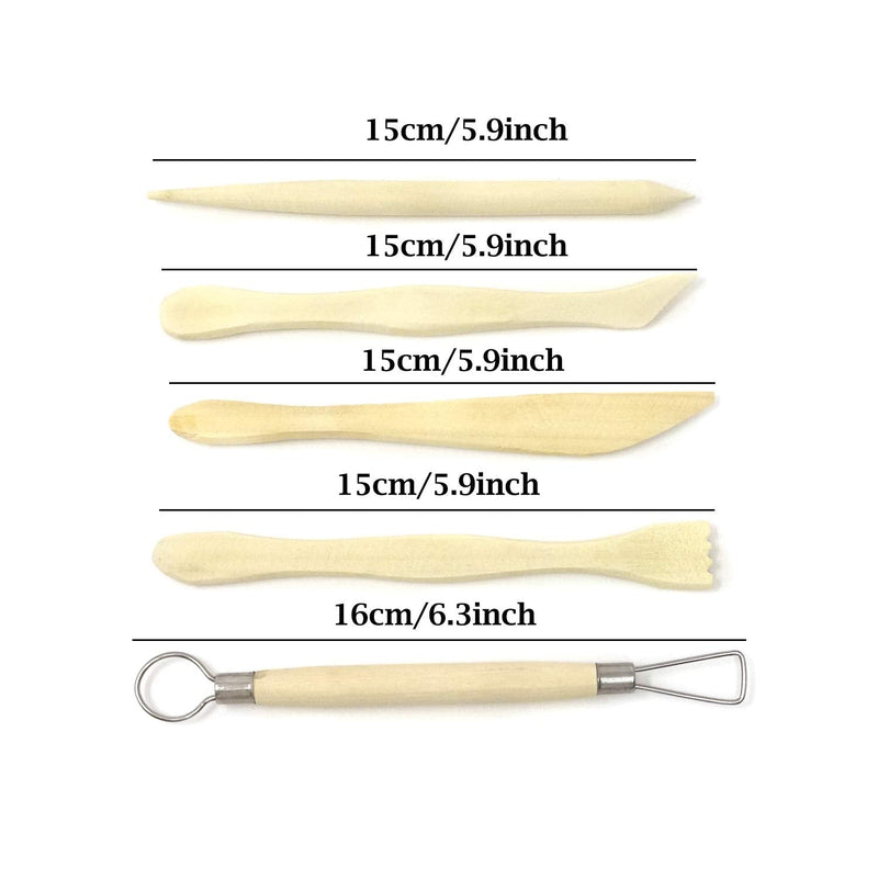 Honbay 5-Piece Wooden Mini Modeling Tools Clay Sculpture Tools for Cutting, Carving and Smoothing - NewNest Australia