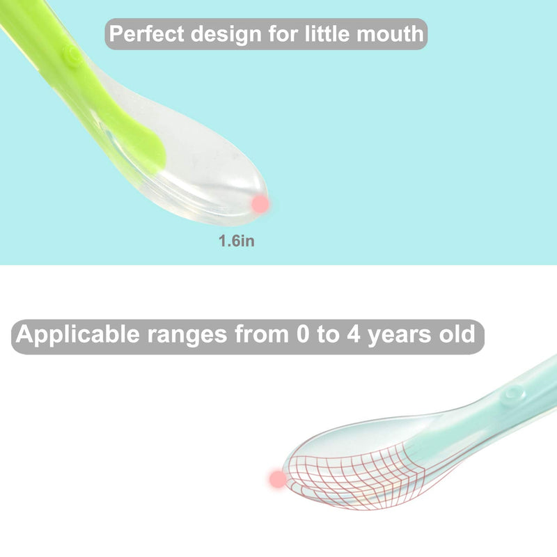 PandaEar Baby Silicone Soft Spoons| Training Feeding for Kids Toddlers Children and Infants| BPA Free 6 Pack| Great Gift Set |Gum-Friendly First Stage - NewNest Australia