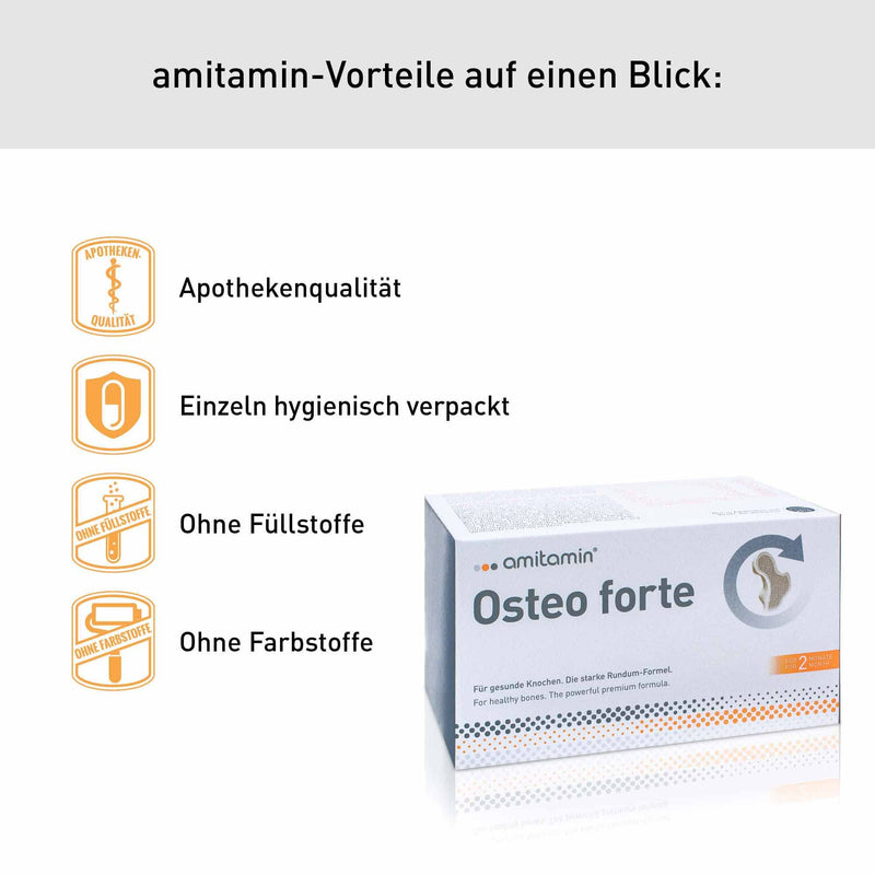 Amitamin Osteo Forte, German Pharmacy Quality, 120 Capsules, High-Dose Premium Formula Made From Vitamin C, D, Calcium, Magnesium, Zinc, Manganese To Maintain Healthy Bones - NewNest Australia
