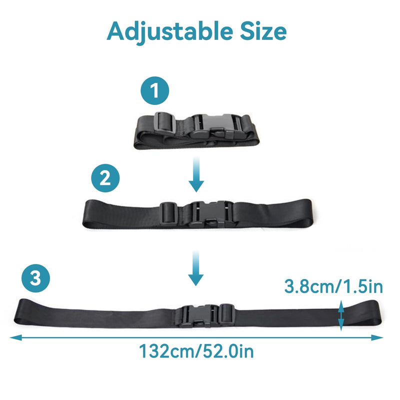 Wheelchair Lap Strap, 52in/132cm Long Adjustable Wheelchair Seat Belt Extender Safety Waist Leg Strap Chest Buckle for Mobility Scooter Wheelchair - NewNest Australia