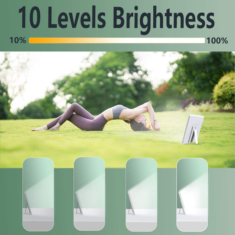 Easysleep Sun Lamp 10000 Lux LED Energy Therapy White Warm Light with 7 Timer and 10 Adjustable Brightness and with Memory Function and 2 Flexible Placement. (White) - NewNest Australia
