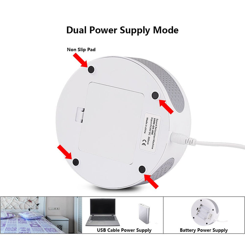 Sleep White Noise Machine, 9 Soothing Natural Sounds Therapy for Insomnia, Sleeping Trouble, Seniors, Office Break etc.Rest Easily with Timer Options, USB or Battery Powered-White - NewNest Australia