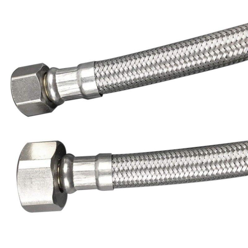 Faucet Connector hose, Stainless Steel Braided Water Supply Line 3/8" Female Compression Thread x 1/2" FIP. Female Straight Thread,2 Pcs (1 Pair) 23.6 Inch/60CM 60cm - NewNest Australia