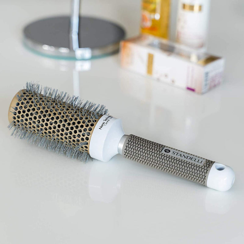 STANDELLI PROFESSIONAL Round Barrel Hair Brush Blow Dry Drying Bristle, High Temperature Resistant Nano Technology Ceramic Ionic Hairbrush for Hair Drying, Styling, Curling (25mm) - NewNest Australia