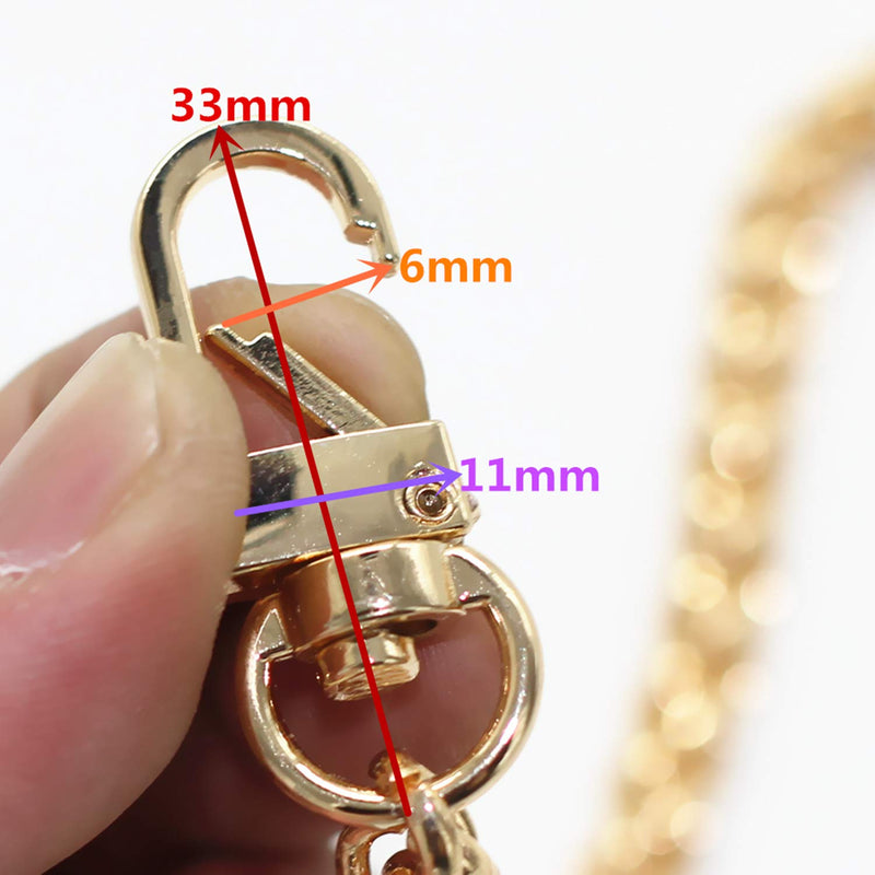 Model Worker Iron Lantern Chain Strap Handbag Chains Purse Chain Straps Shoulder Cross Body Replacement Straps with Metal Buckles (Gold, 23.6") Gold 23.6" - NewNest Australia