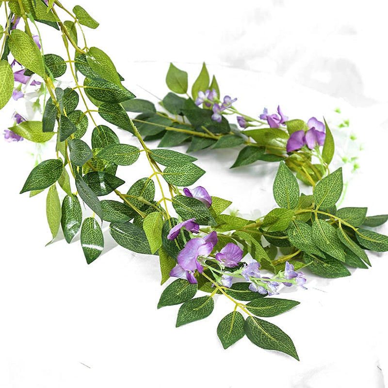 Wisteria Garland Artificial Flowers Wisteria Vine - 5Pcs Total 33ft Purple Fake Wisteria Hanging Flower Wisteria Garland - NewNest Australia