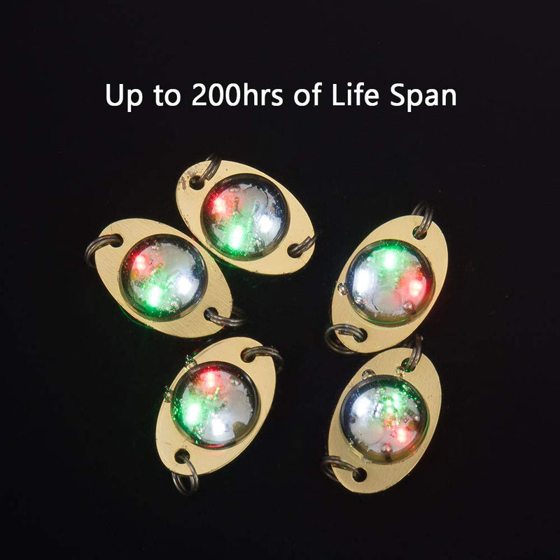 Dr.Fish LED Fishing Lures Kit Deep Drop Fishing Lights LED Fishing Spoons Underwater Flasher Diamond Lights Trolling Lures Halibut Rig Mini spoon(Pack of 5) - NewNest Australia