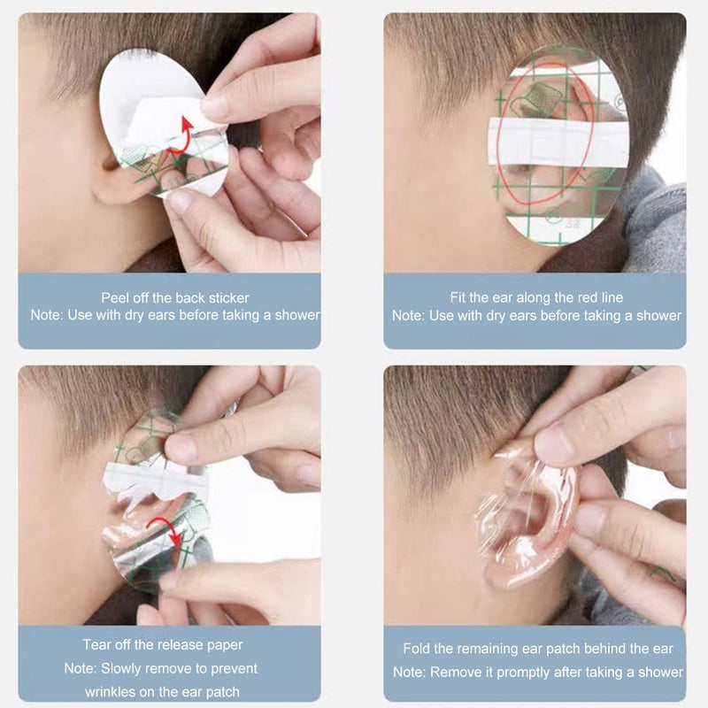 Reqag Pack Of 40 Ultra Thin Transparent Ear Covers For Showering, Wear Protection, Shoe Stickers, Heel Bubble Protection, Disposable Ear Protection, Waterproof For Swimming, Bathing And Other - NewNest Australia