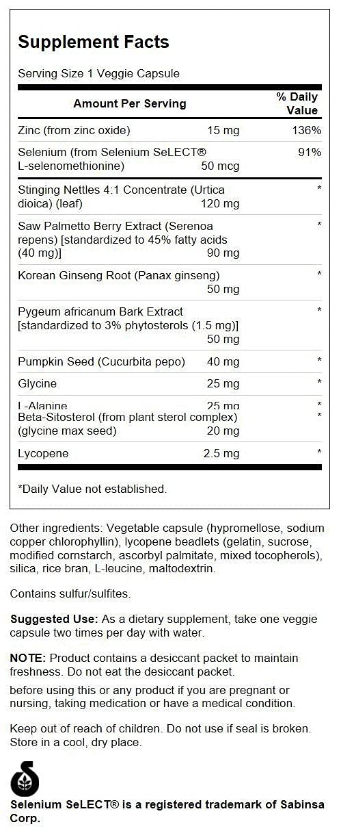 Swanson Prostate Essentials Plus 180 Veg Capsules 1 - NewNest Australia