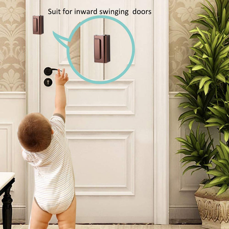 Door Lock Child Proof, Home Security Door Reinforcement Lock Withstand 800 lbs Door Latch Double Safety Security Protection for Your Home (Bronze Door Security Lock) Brown - NewNest Australia