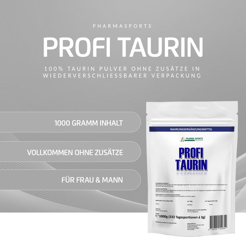 1Kg L-Taurine, pure powder, 1000 g pure amino acid - performance improvement - muscle building - - NewNest Australia