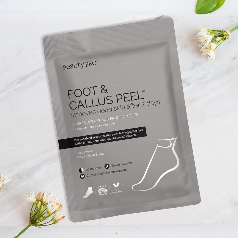 BeautyPro FOOT and CALLUS PEEL, Exfoliating Foot Peeling Mask for Soft Baby Feet, Exfoliating Foot Mask, Repairs Rough Heels in 7 Days; Foot Peel Booties - NewNest Australia