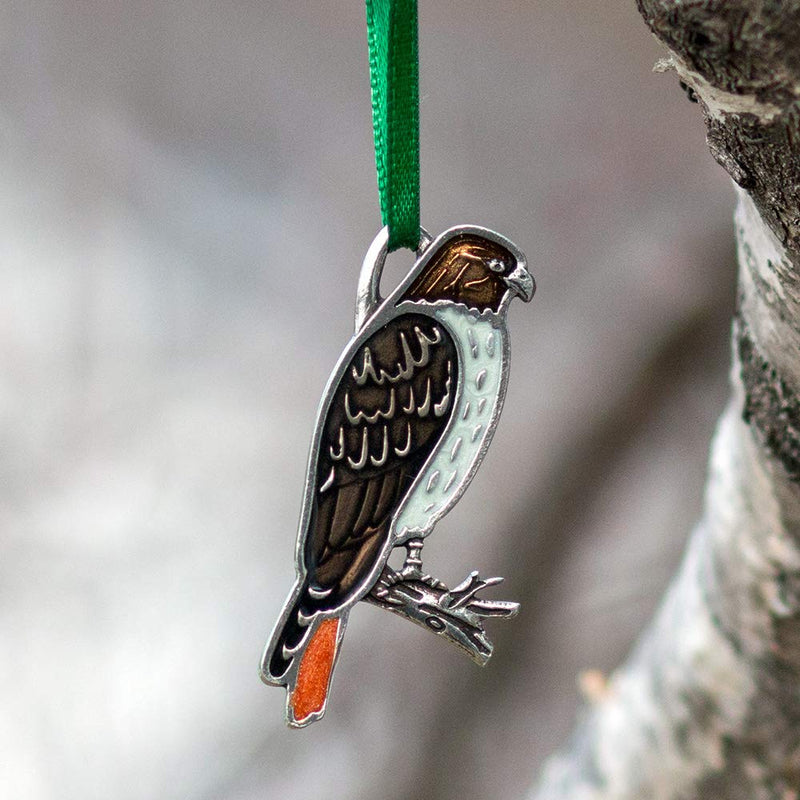 NewNest Australia - DANFORTH - Red-Tailed Hawk Pewter Ornament - 1 15/16 Inches High - Handcrafted - Made in The USA 