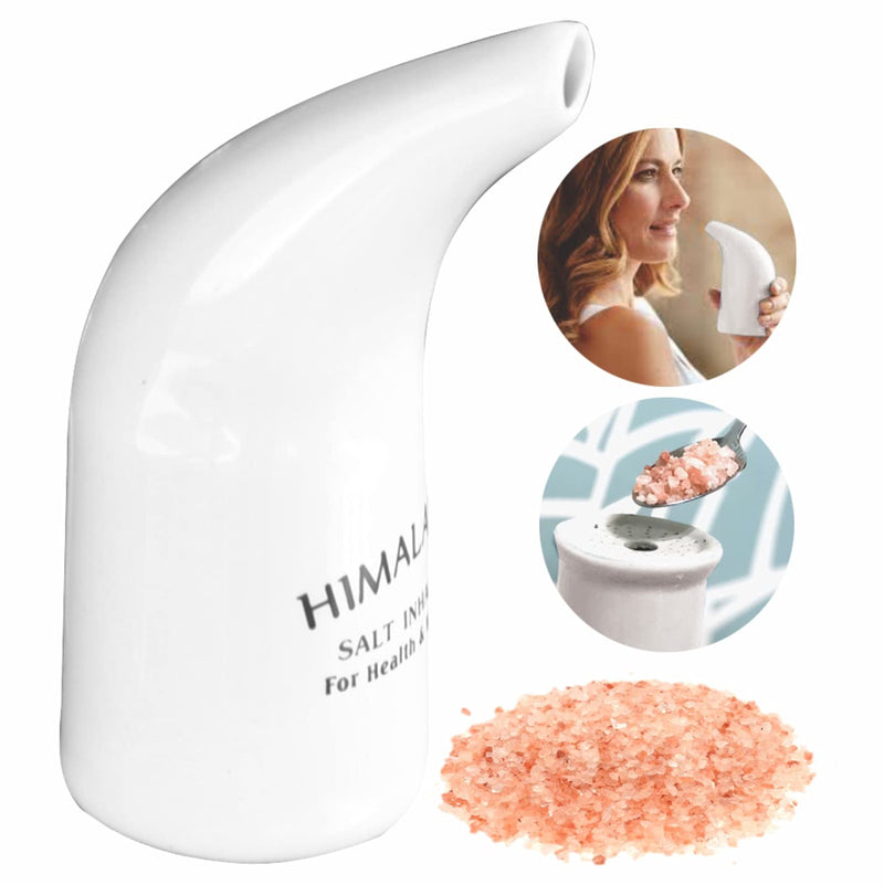 Health Original Himalayan Salt Inhaler Pipe Ceramic Filled with 100% Pure Himalayan Salt - with hygienic with 200Grm Salt Free (Pack of 1 Salt Inhaler) 200 g (Pack of 1) - NewNest Australia