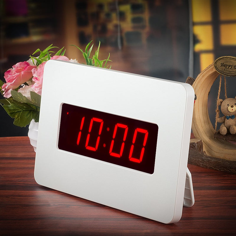 NewNest Australia - Timegyro ChaoRong Silent Digital Alarm Clock Wall Clock for Bedrooms Operated by Battery Only, Coming with Back Clip. You Can Place It on Desk Or Wall（White） White 