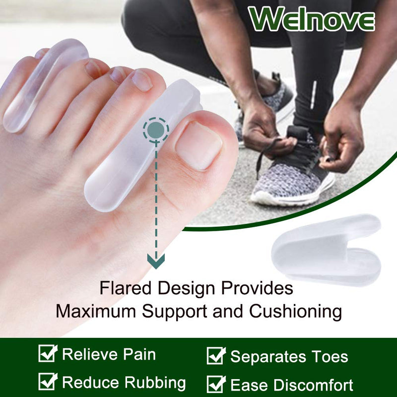 Welnove Toe Separators for Bunions - Gel Overlapping Toe Spacers - 10 Pieces - Flared Design Silica Gel Toe Straighteners, Bunion Corrector for Pain Relief ,Prevent Corns White-10 Toe Spacer - NewNest Australia