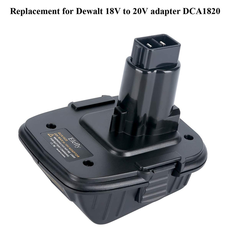 Elefly 2 Pack DCA1820 Replacement for Dewalt 18V to 20V Adapter, Convert Dewalt 20 Volt Lithium Battery DCB206 DCB205 for Dewalt 18 Volt NiCad & NiMh Tool Battery DC9096 DC9098 - NewNest Australia