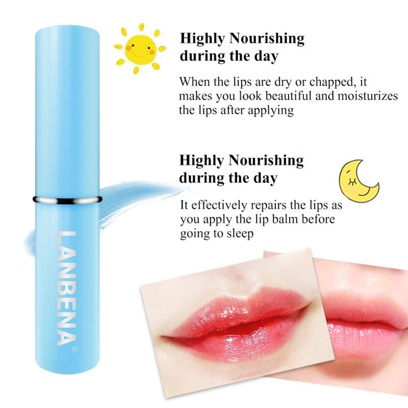 Allbestaye Hyaluronic Acid Lip Balm Lip Plumper Beeswax Jojoba Oil 100% Natural Lip Tinted Lipstick Lip Care (blue) blue - NewNest Australia