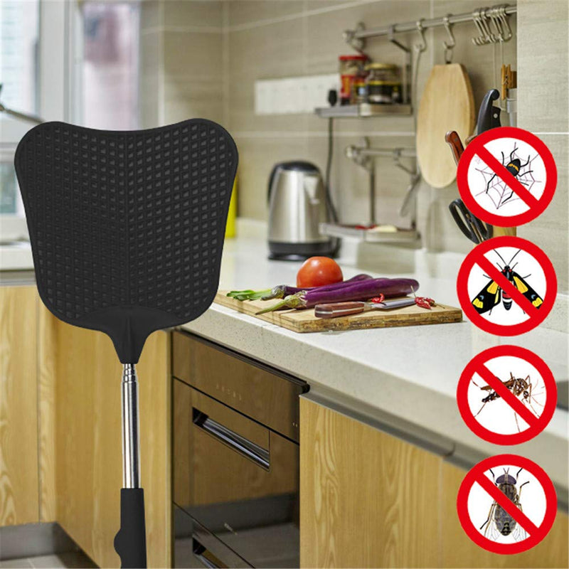 Foxany Telescopic Fly Swatters, Durable Plastic Fly Swatter Heavy Duty Set, Telescopic Flyswatter with Stainless Steel Handle for Indoor/Outdoor/Classroom (2 Pack) - NewNest Australia