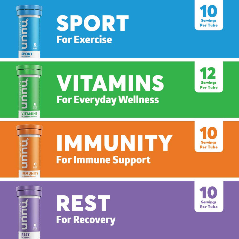 Nuun Complete Pack Sport, Vitamins, Immunity, and Rest Hydration Drink Tablets, Mixed, 42 Piece Set - NewNest Australia