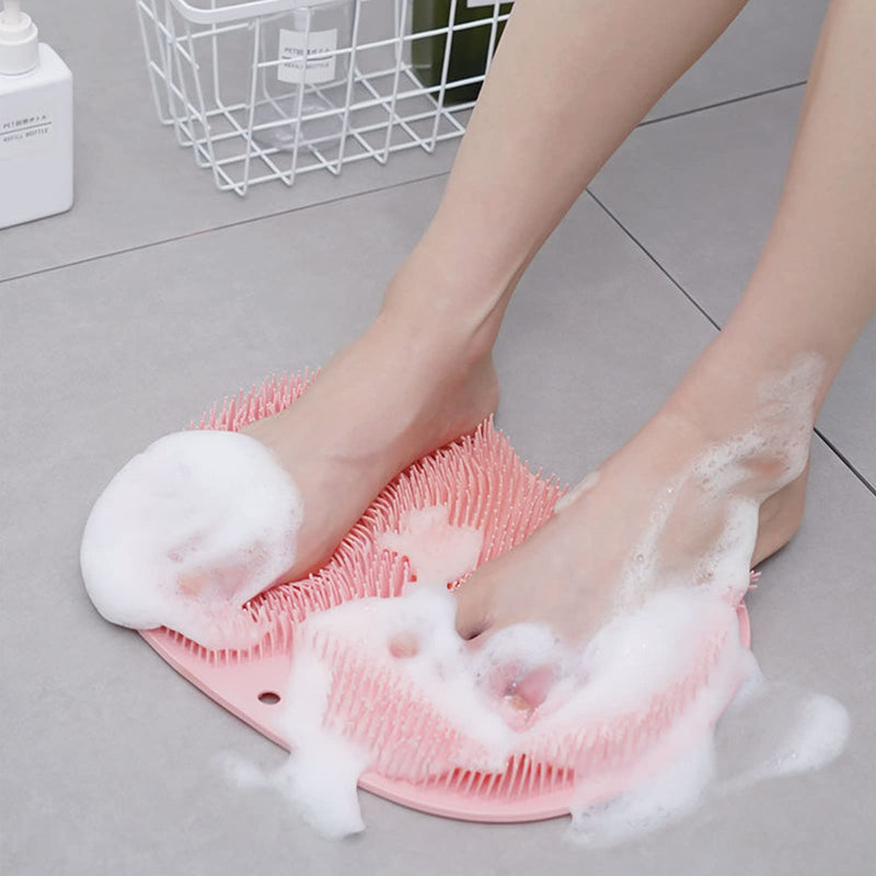 Non-Slip Silicone Massage Pad, Back Scrubber, Massager Cleaner With Non-Slip Suction Cups, Exfoliating Massager For The Back - Cleans, Exfoliates, Massages Your Back (Red) - NewNest Australia
