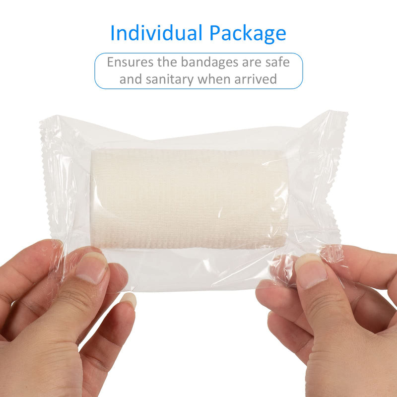 Cohesive Bandage Self-Adhesive 10 Cm X 4.5 M, 6 Rolls Fixation Bandage Self-Adhesive Cohesive Bandage For First Aid Dog Veterinary Wrap Tape Sports Elastic Bandage For Wrist, Feet (White) - NewNest Australia