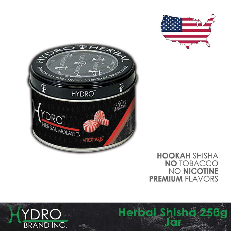 Hydro Herbal, After Dark Peppermint Hookah Shisha Flavor, 250g Can, Tobacco & Nicotine Free Molasses, Premium Mint Flavor, Smooth, Delicious, and Scented, Made in The USA AFTER DARK - Peppermint 8.8 Ounce (Pack of 1) - NewNest Australia