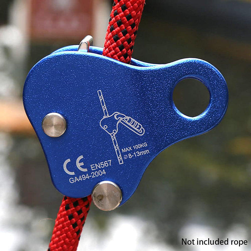 QKDS Climbing Rope Grab, High Strength Self Locking Safety Protective, Climbing Ascender Fall Protection Belay Device Climbing Rope Grip Clamp for Rock Climbing Mountaineering(Blue), free size Blue - NewNest Australia