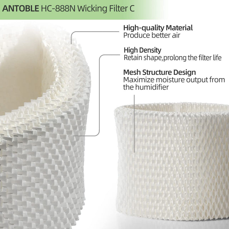 ANTOBLE HC-888 HC-888N Humidifier Wicking Filters Replacements for Honeywell HC888 Series HCM-890 HEV-320 & Duracraft D88 DCM-200 Humidifier Filter C - 2 Pack - NewNest Australia