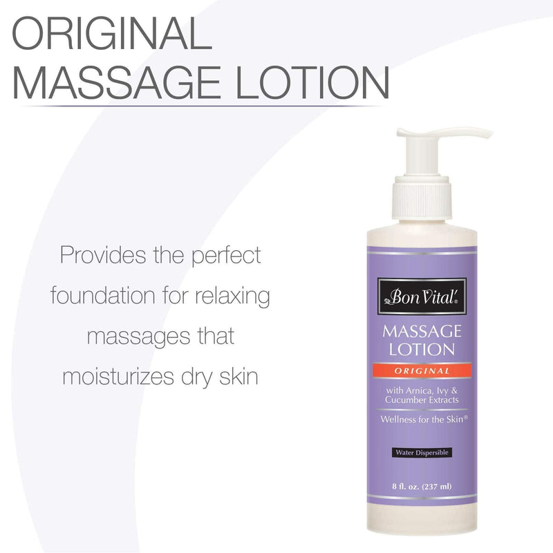 Bon Vital' Original Massage Lotion for a Versatile Massage Foundation to Relax Sore Muscles & Repair Dry Skin, Lightweight, Non-Greasy Formula to Moisturize and Repair Dry Skin, 8 Oz Pump Bottle - NewNest Australia