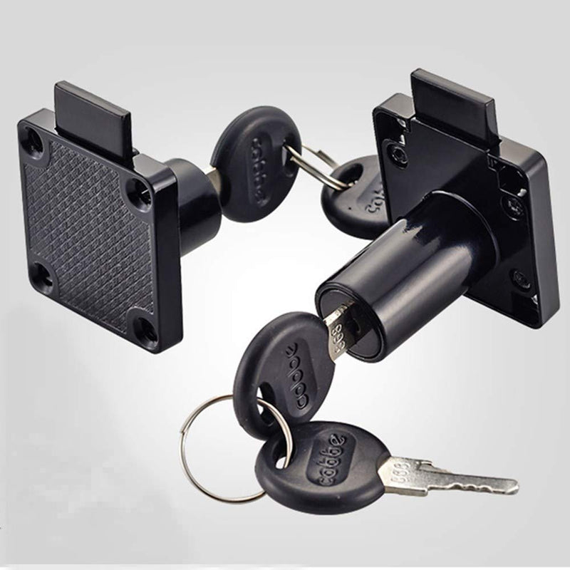 Cabinet Drawer Lock,Mailbox Lock, Model CT-138-22,for Fixing Important Documents and Drawers (Opening Diameter 0.75inch/19MM), Suitable for Door Panels with A Thickness of 17 mm-22 mm. 2 PCS [Black] 7/8"/22 mm Black 2 Pack - NewNest Australia