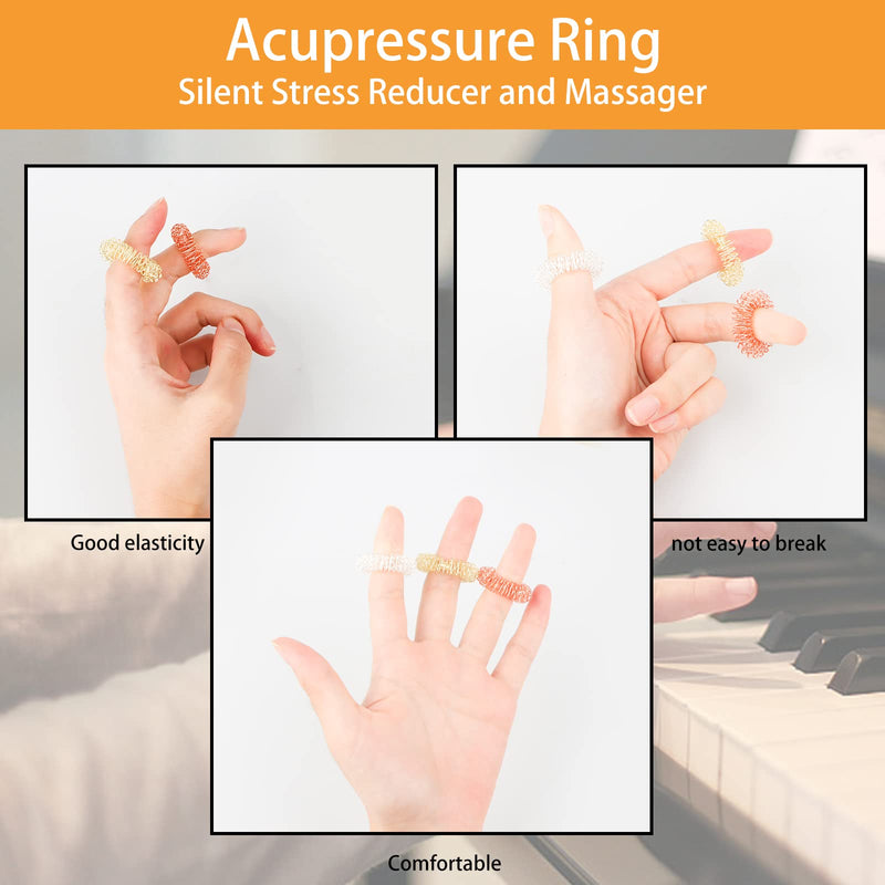 12 Pieces Massage Rings For Fingers, Acupressure Rings Set Acupressure Ring Massage Rings For Finger Wrist, Finger Massage Ring For Teenagers Adults Anxiety Stress Relief Relaxation - NewNest Australia