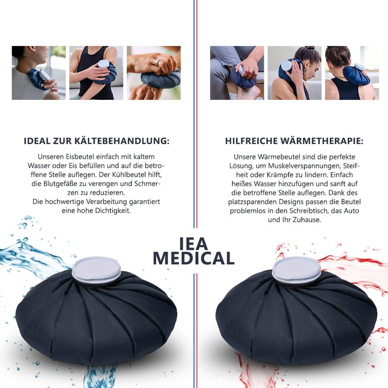 Iea Medical Cold And Warm Bag Set, 2 Sizes, Hot And Cold, Heat Bag, Ice Pack For Cold Therapy, Cooling Pad, Hot Water Bottle, Cooling Pads, Reusable, 23 Cm & 28 Cm Diameter, Blue - NewNest Australia
