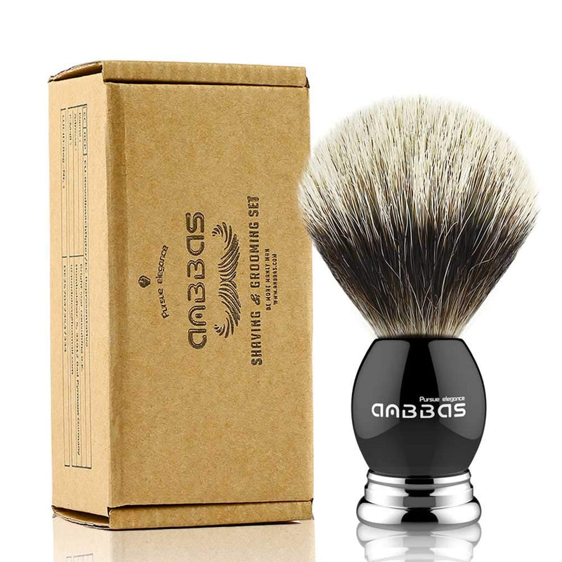 Anbbas shaving brush luxury men's gift shaving brush made of badger hair silver tip shaving brush made of real hair badger bristles black - NewNest Australia
