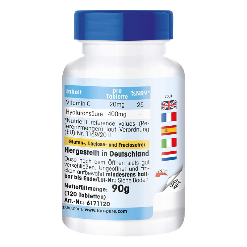 Fair & Pure® - hyaluronic acid tablets 400mg with vitamin C - high dosage - 120 tablets - NewNest Australia