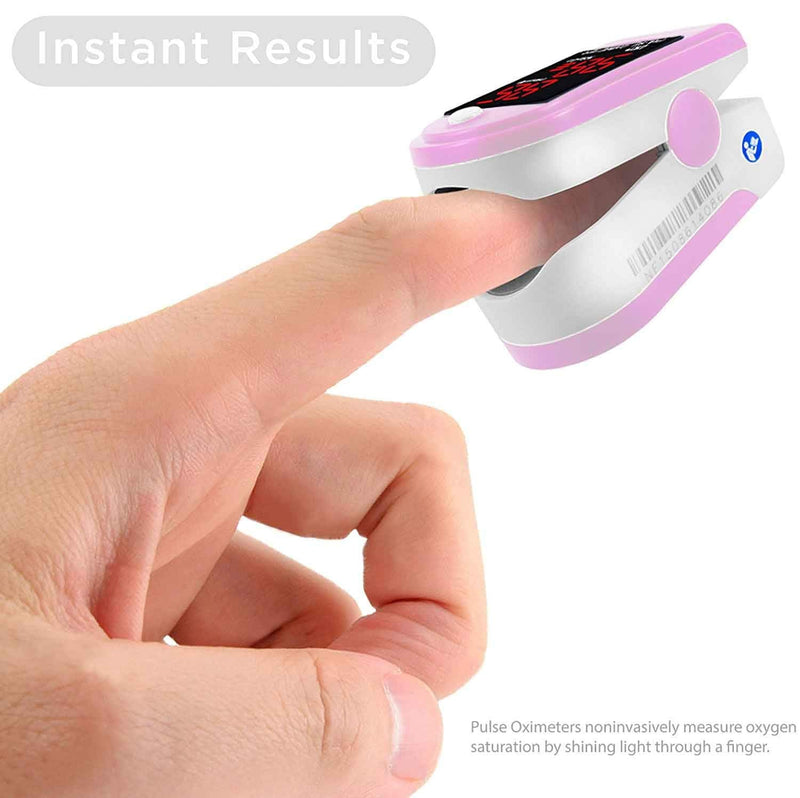 Facelake ® FL400P Pulse Oximeter with Carrying Case, Batteries, Neck/Wrist Cord - Pink - NewNest Australia