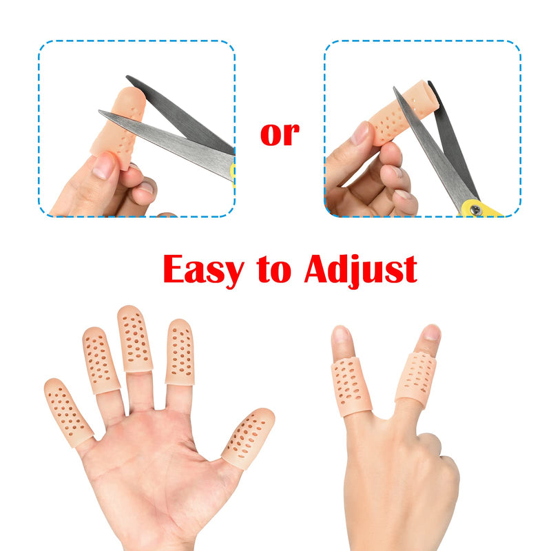 Gel Finger Cots, Finger Protector Support (14 PCS, Breathable New Material), Finger Sleeves Great for Trigger Finger, Hand Eczema, Finger Cracking, Finger Arthritis and More. Beige(breathable) - NewNest Australia