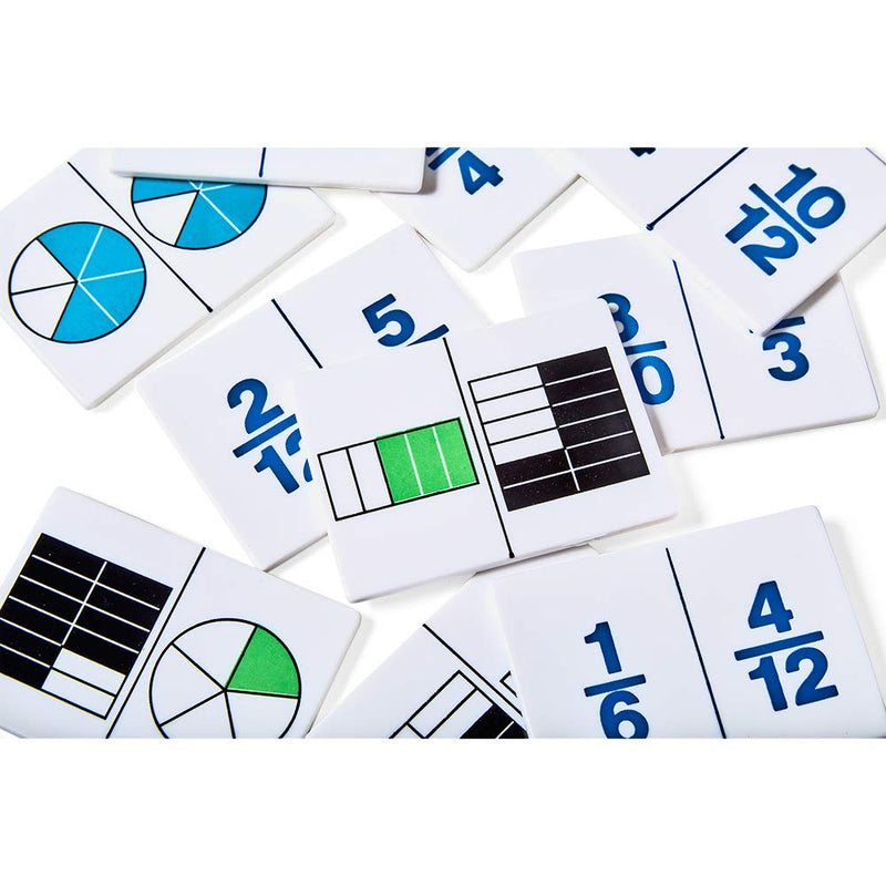 hand2mind Fraction Dominoes Set, Fraction Manipulatives for Elementary School, Dominoes Fraction Games, Middle School Math Games, Montessori Math Manipulatives, Classroom Dominoes Set (Set of 30) - NewNest Australia