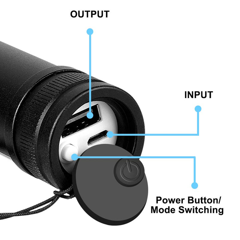 NPET T08-2 Solar Power Flashlight Car Flashlight USB Rechargeable Tactical Multi-function Torch Emergency Tool 4）T08-2 - NewNest Australia