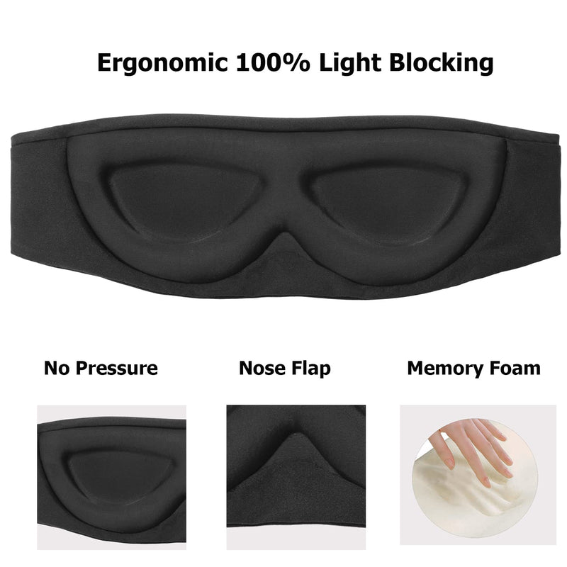 ALASKA BEAR Sleep Mask for Side Sleepers 2022 Headband Design, Cup-Shaped and Extra-Soft, 100 Blackout Eye Mask Shades Cover for Men and Women, Machine Washable, Black - NewNest Australia