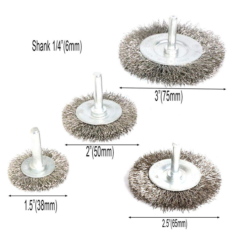 FPPO 7PCS Stainless Steel Wire Wheel Brush, Coarse Crimped Cup Brush and End Brush Kit - NewNest Australia