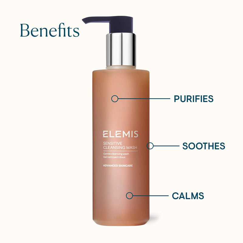 Elemis Sensitive Cleansing Facial Wash, Gentle Face Cleanser to Purify, Soothe and Calm, Refreshing Gel Facial Cleanser for Sensitive and Dry Skin, Daily Gel Cleanser for a Healthy Complexion, 200 ml - NewNest Australia