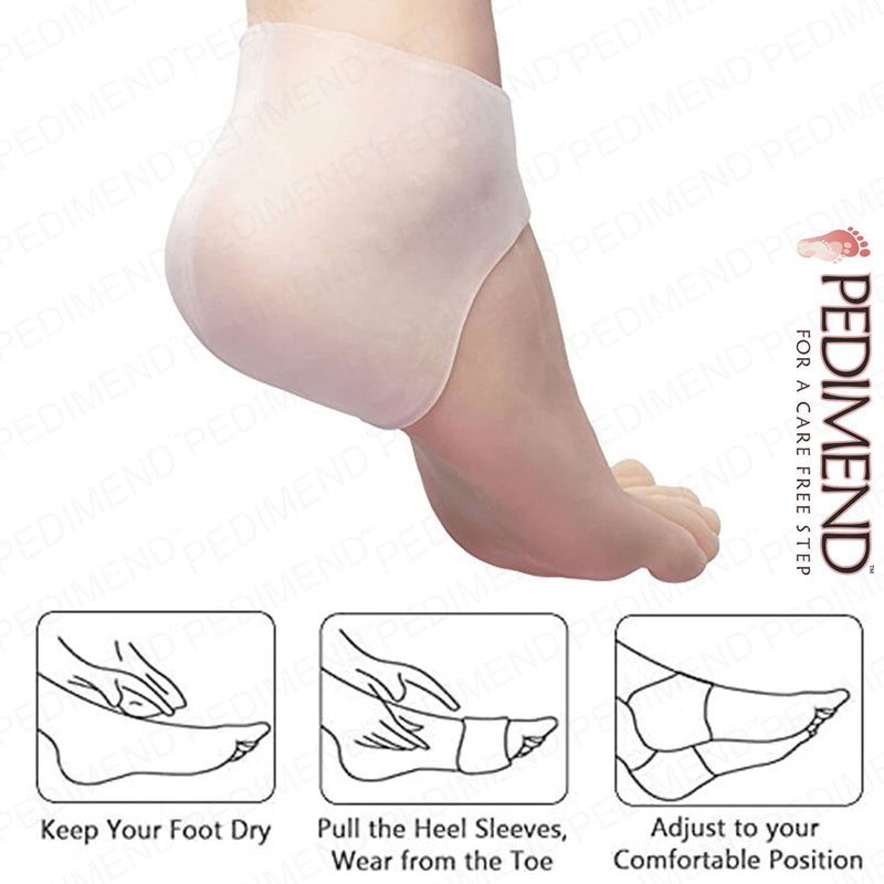 PEDIEMEND Silicone Heel Protector Sleeve Unisex Moisturizing Heel Protective Pad Relieve Pressure - Invisible and flexible material - heel spur treatment, bone spur, aching feet, aches - NewNest Australia