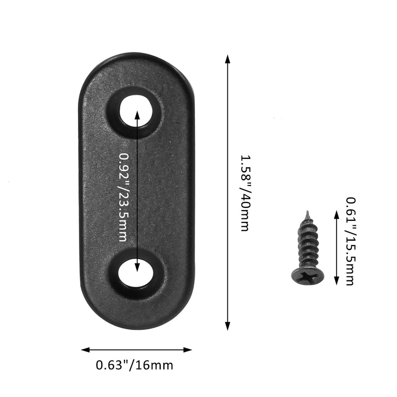 Rierdge 24 Sets 1.5 Inch Stainless Steel Flat Plate Straight Bracket Flat Metal Brace Bracket, 40mm Metal Brackets Mending Repair Plate Brace with Screws for Wood Straight Brace (Black) 1.5"-40mm - NewNest Australia
