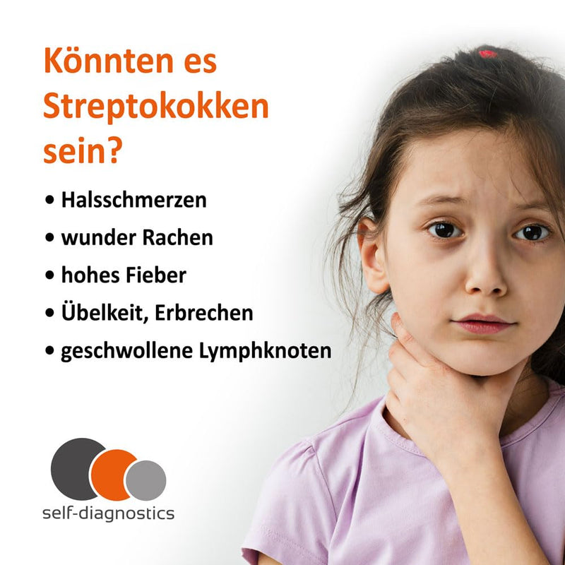 2x self-diagnostics Strep A test - rapid streptococcal test with throat swab - home test for detecting the group A streptococcal antigen - promoting home well-being for your family - NewNest Australia