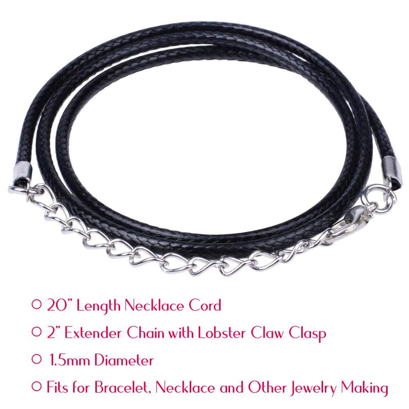 Selizo 100Pcs Necklace Cord for Jewelry Making, Black Waxed Necklace Cord String for Jewelry Necklace Bracelet Making Supplies - NewNest Australia