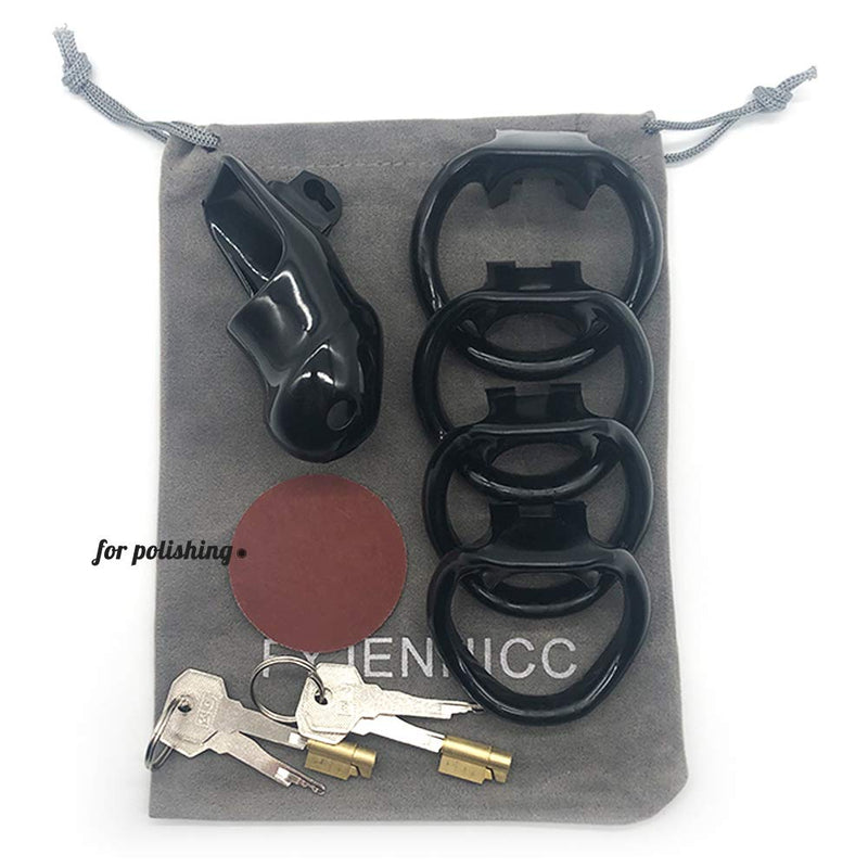 FYJENNICC 2Magiclockers Lightweight Premium Resin Chastity Device Male Cock Rings with Discreet Packing (Large, Black) Large - NewNest Australia