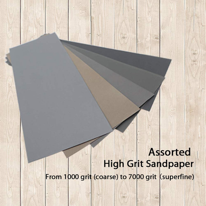 20Pcs Wet Dry Sandpaper, High Grit 1000 2000 3000 5000 7000 Sandpaper Sheets Assortment for Wood Metal Polishing Automotive Sanding, 9 x 3.6 inch by BAISDY - NewNest Australia