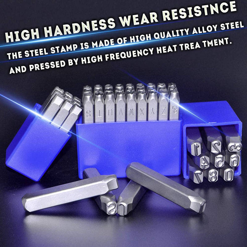 Oudtinx Number and Letter Stamp Set (36 Piece Punch Set/A-Z & 0-9) Industrial Grade Hardened Carbon Steel Metal - 1/16" (1.5mm) Characters - Perfect for Imprinting Metal, Wood, Plastic, Leather, More! S2 steel 1.5mm - NewNest Australia